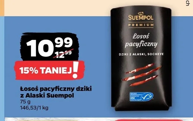 Łosoś pacyficzny dziki z Alaski Suempol promocja w Netto
