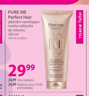 Głęboko nawilżająca maska-odżywka do włosów Perfect Hair Pure Me promocja w Hebe