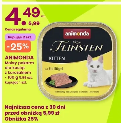 Mokry pokarm dla kociąt z kurczakiem Animonda promocja w Frisco