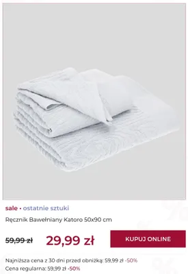 Ręcznik bawełniany Katoro 50x90 cm promocja w home&you