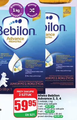 Mleko Bebilon Advance 4 promocja w Dino