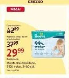 Chusteczki nawilżane Pampers 99% Water promocja w Rossmann