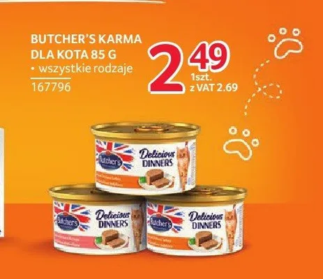 Karma dla kota Butcher's Delicious Dinners promocja w Selgros