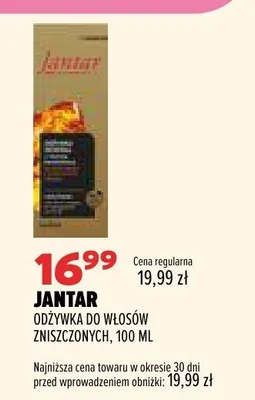 Odżywka do włosów zniszczonych Jantar promocja w Drogerie Natura