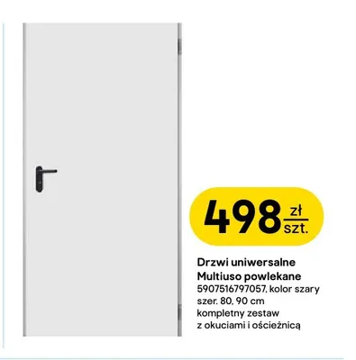 Drzwi uniwersalne Multiuso powlekane szer. 80 cm Padilla promocja w Castorama