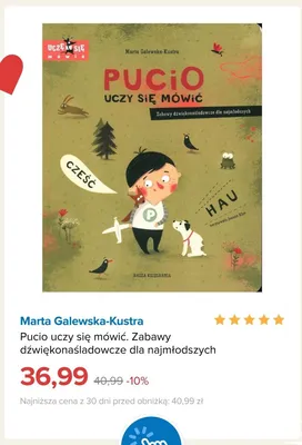Książka Pucio uczy się mówić. Zabawy dźwiękonaśladowcze dla najmłodszych promocja w Smyk