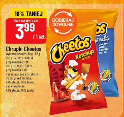 Chrupki Cheetos ketchup promocja w POLOmarket