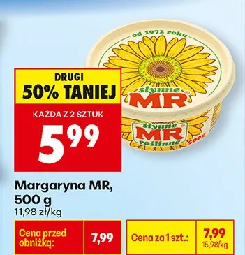 Margaryna Słynne MR 500 g promocja w Biedronka