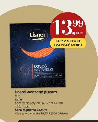 Łosoś wędzony plastry Lisner promocja w Market Point