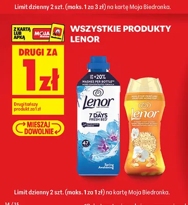 Perełki zapachowe do prania Lenor promocja w Biedronka
