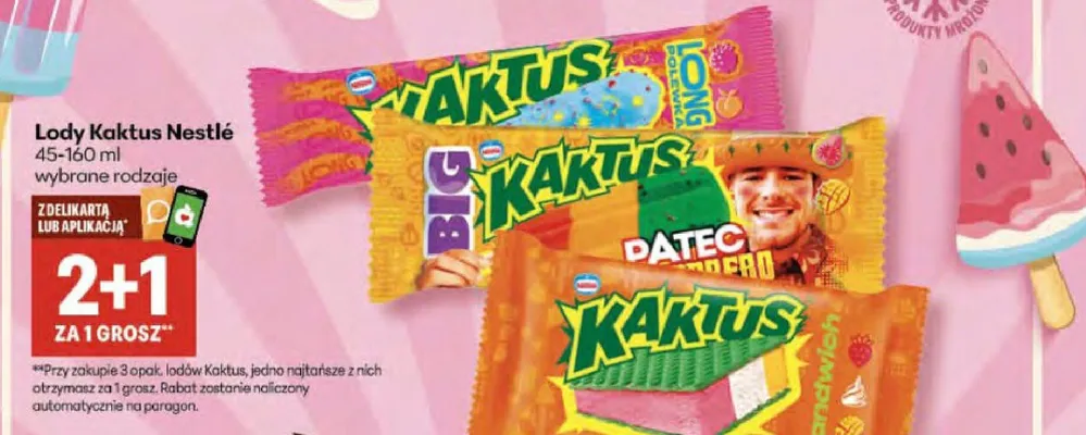 Lody Kaktus promocja w Delikatesy Centrum