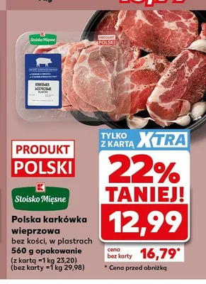 Polska karkówka wieprzowa bez kości w plastrach Stoisko Mięsne promocja w Kaufland