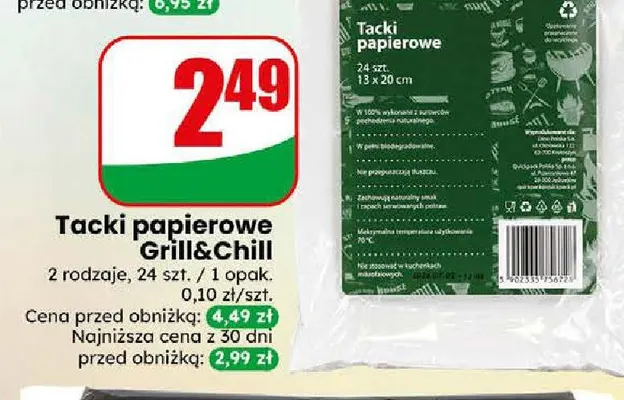 Tacki papierowe Grill & Chill promocja w Dino