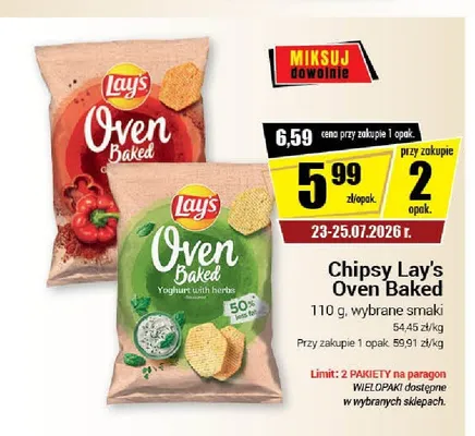 Chipsy Lay's Oven Baked Jogurt z Ziołami promocja w Premium Nasz Sklep