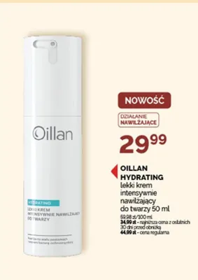 Krem do twarzy Oillan Hydrating lekki intensywnie nawilżający promocja w Ziko Dermo