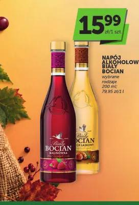 Napój alkoholowy Biały Bocian Malinówka promocja w Groszek