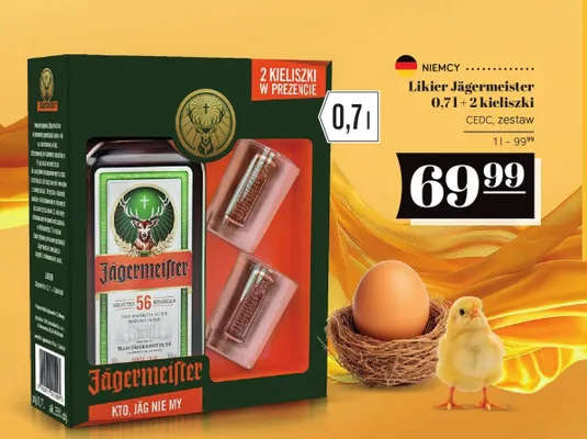 Likier Jägermeister + 2 kieliszki promocja w POLOmarket