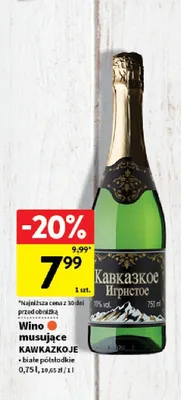 Wino musujące białe półsłodkie promocja w Intermarche