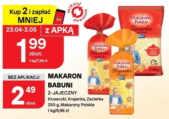 Makaron babuni 2-jajeczny kluseczki, krajanka, zacierka promocja w Chorten