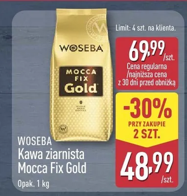 Kawa ziarnista Mocca Fix Gold promocja w Aldi