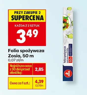 Folia spożywcza, 50 m promocja w Biedronka