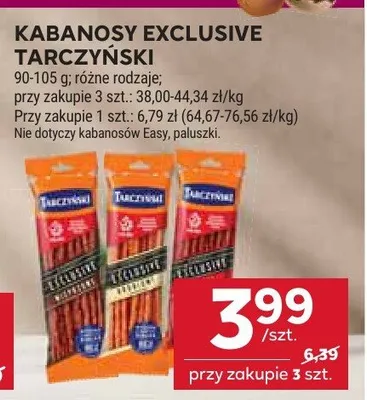 Kabanosy exclusive tarczyński różne rodzaje promocja w Stokrotka