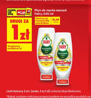 Płyn do mycia naczyń Fairy promocja w Biedronka