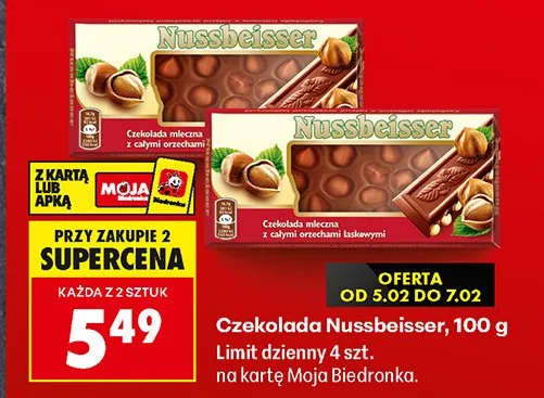 Czekolada Nussbeisser, 100 g promocja w Biedronka