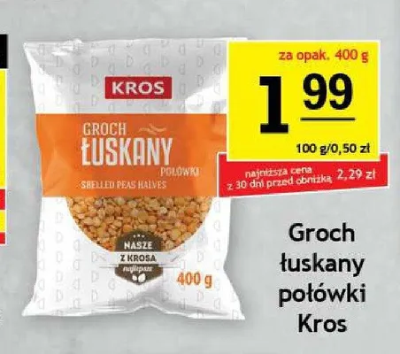 Groch łuskany połówki Kros promocja w Gram Market
