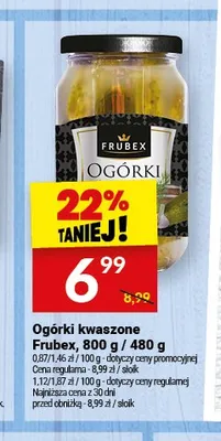 Ogórki kwaszone Frubex promocja w Twój Market