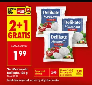 Ser Mozzarella Delikate promocja w Biedronka