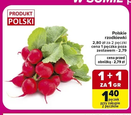 Rzodkiewki polskie promocja w Carrefour Market