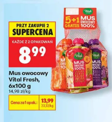 Mus owocowy Vital Fresh 6-pak promocja w Biedronka