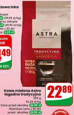 Kawa mielona łagodna tradycyjna promocja w Dino