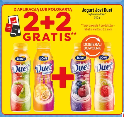 Jogurt Jovi Duet banan-truskawka promocja w POLOmarket