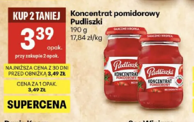 Koncentrat pomidorowy Pudliszki promocja w Delikatesy Centrum