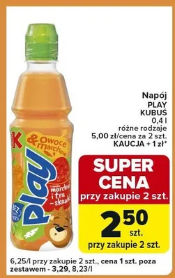 Napój Play Kubuś różne rodzaje promocja w Carrefour Express