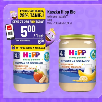 Kaszka mleczna z biszkoptami i jabłkami Hipp Bio promocja w POLOmarket