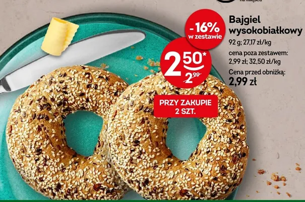 Bajgiel wysokobiałkowy promocja w Żabka