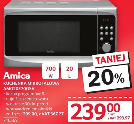 Kuchenka mikrofalowa AMG20E70GSV promocja w Selgros