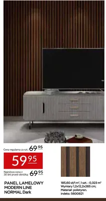 Panel lamelowy modern line normal dark promocja w Abra Meble