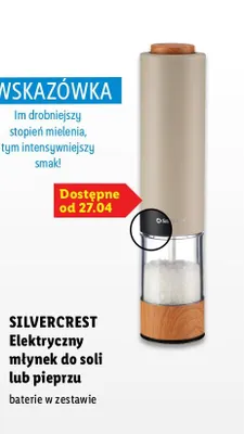 Elektryczny młynek do soli lub pieprzu (baterie w zestawie) promocja w Lidl