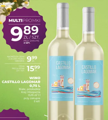 Wino Castillo Lagomar białe, półsłodkie promocja w Duży Ben