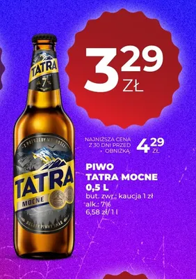 Piwo Tatra Mocne promocja w Duży Ben