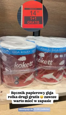 Ręcznik papierowy giga rolka promocja w Aldi