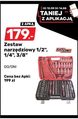 Zestaw narzędziowy GO/ON! 1/2", 1/4", 3/8" promocja w Bricomarche