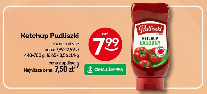 Ketchup Pudliszki promocja w Żabka