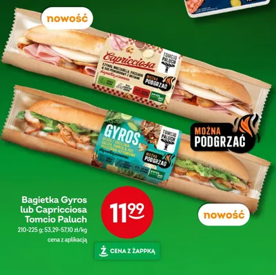 Bagietka gyros lub capricciosa tomcio paluch promocja w Żabka