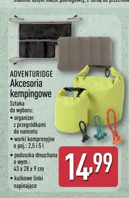 Akcesoria kempingowe ADVENTURIDGE promocja w Aldi
