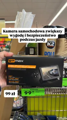 Kamera samochodowa wideorejestrator z kamerą wewnętrzną i tylną promocja w Biedronka